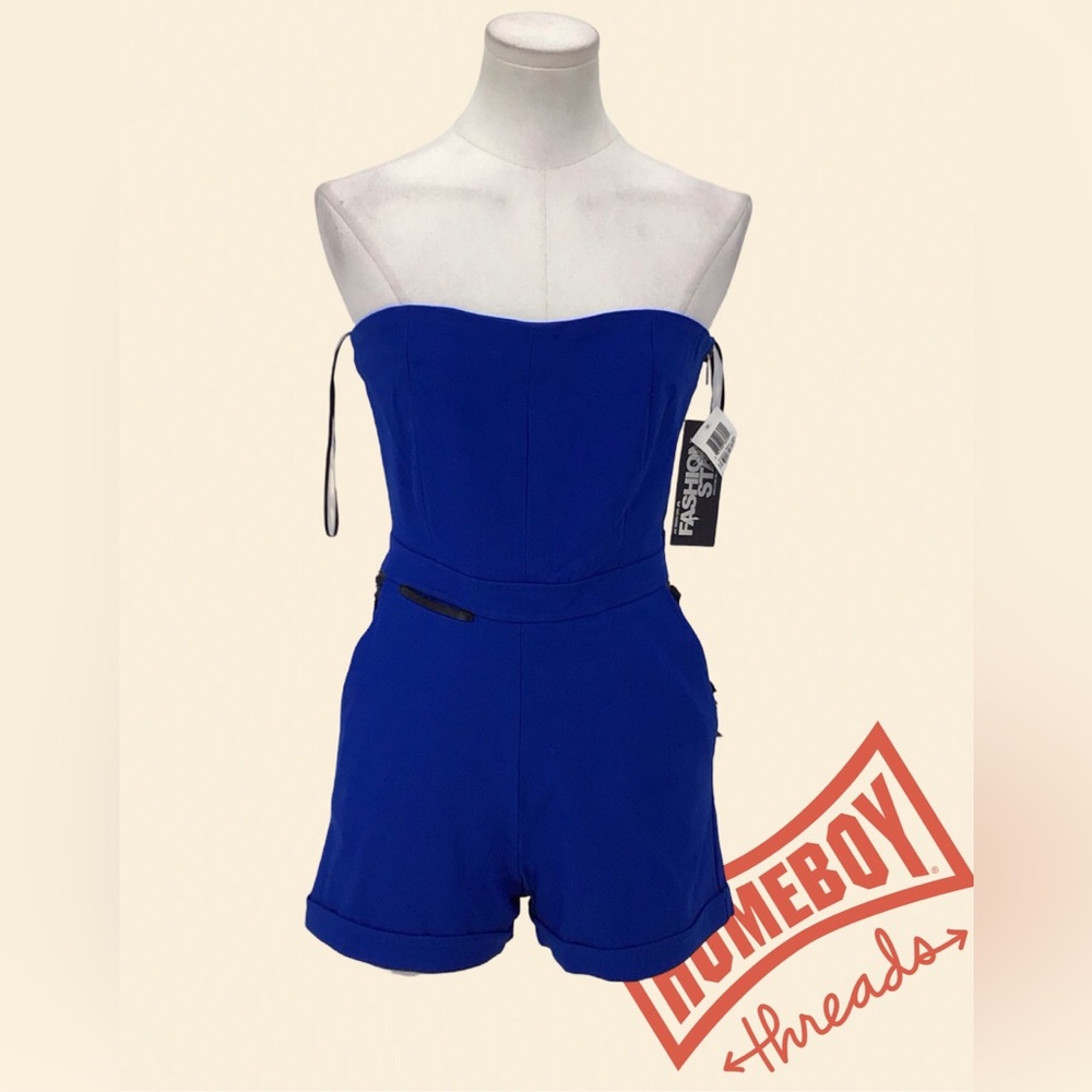FASHION STAR Blue Strapless Romper size 2